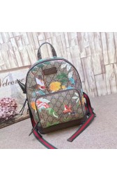 Replica Gucci GG Supreme backpack Flower and bird 427042-1 Brown HV00738Jw87