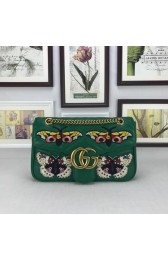 Replica Gucci Velvet GG Shoulder Bag A443496 green HV01155Kg43
