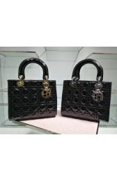 Replica Lady Dior Bag Patent Cannage Calfskin Original Leather CAL44550 Black HV01772EO56