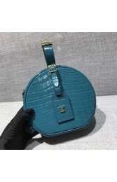 Replica Louis Vuitton original Croco Leather petite boite chapeau M43516 blue HV08003Ye83