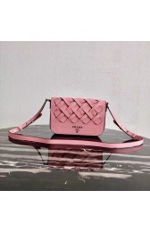 Replica Prada Leather Prada Tress Shoulder Bag 1BD246 pink HV01480sA83