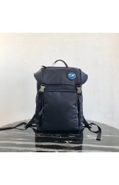 Replica Prada Re-Nylon backpack 2VZ135 black&blue HV02955Sf59