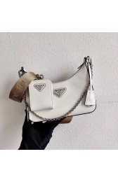 Replica Prada Saffiano leather mini shoulder bag 2BH204 white HV01798Ye83