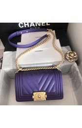 Small boy chanel handbag V67085 purple HV04476nE34