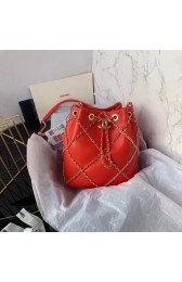 Top Chanel drawstring bag Lambskin AS2386 red HV08416lE56