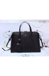Top Prada litchi leather two-handle bag 0889 black HV09511lE56